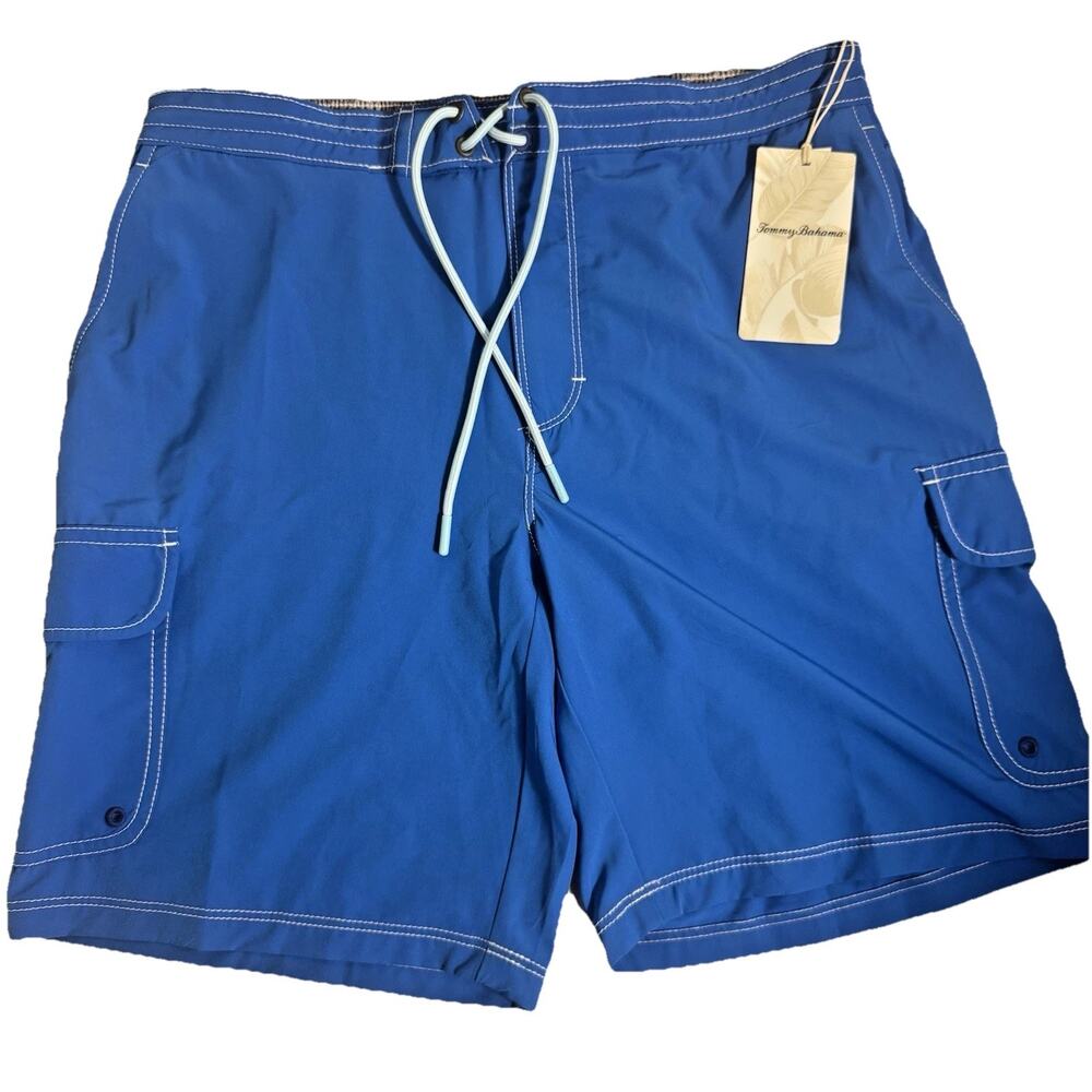 Tommy Bahama Men's Medium Large & XL Swim Trunks Solid Blue